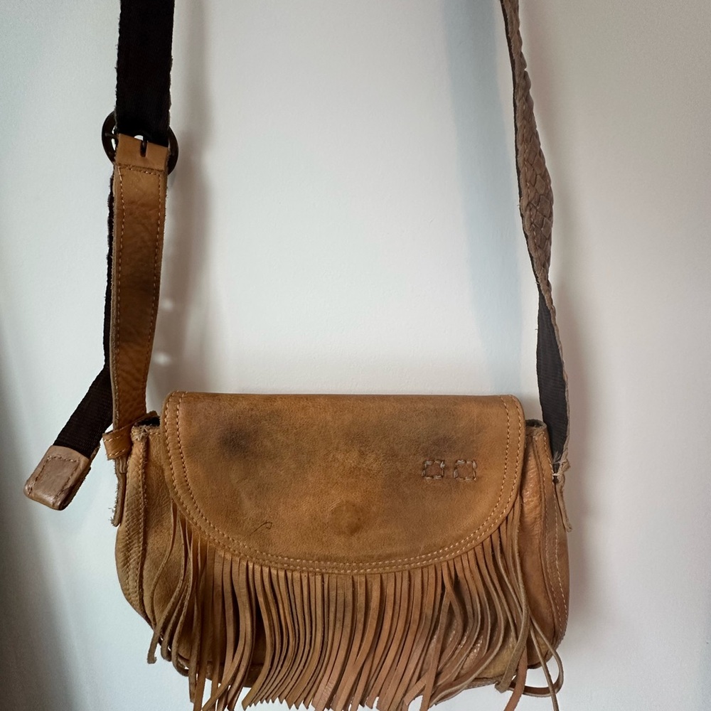 Bed Stu Eastend Bag - Brown Leather Fringe Crossbody Bag